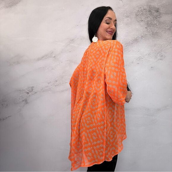 Lularoe cover up fun bright orange - Picture 2 of 4